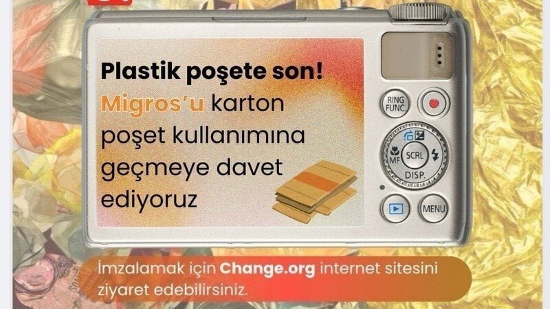 Plastik Poşete Son! Migros'u karton poşet kullanımına geçmeye davet ediyoruz!